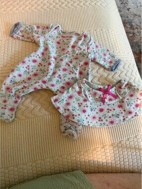 American Girl Betty, baby floral sleeper and skirt 2015 B237